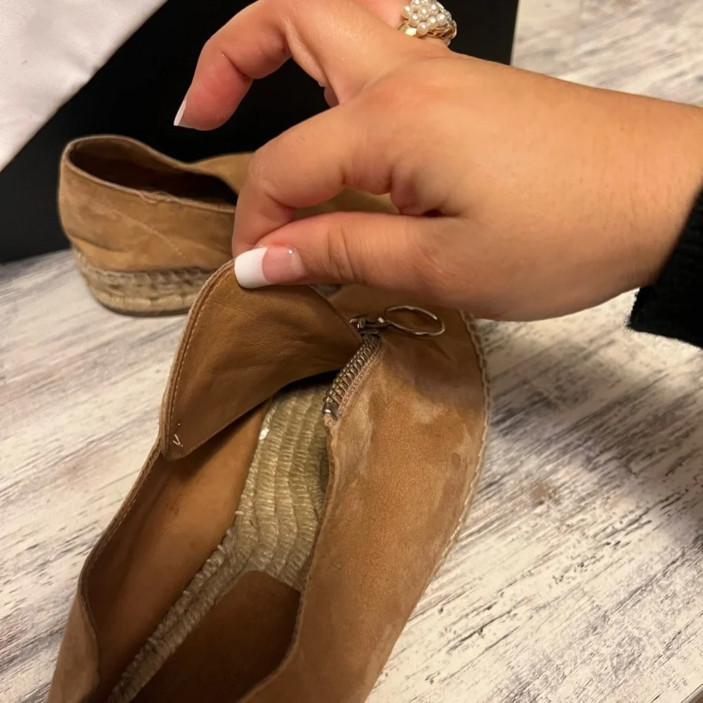 ALEXANDER WANG Devon nubuck zip front espadrille shoes